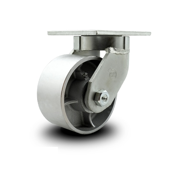 6 Inch Extra Heavy Duty Semi Steel Cast Iron Wheel Swivel Top Plate Caster SCC